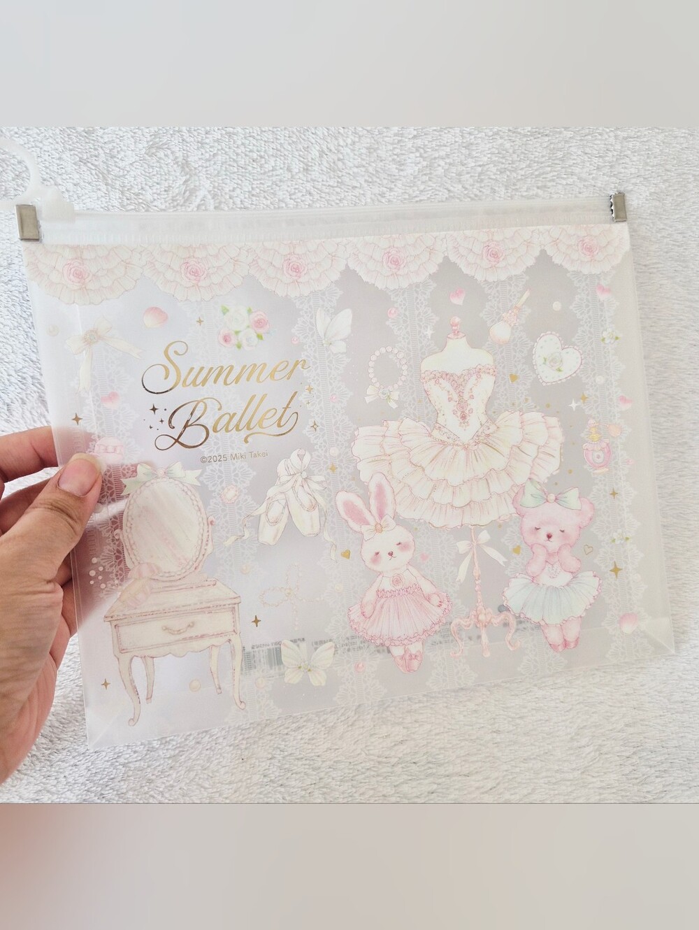 Lolita Kawaii Ballerina Clear Reusable Zip Bag